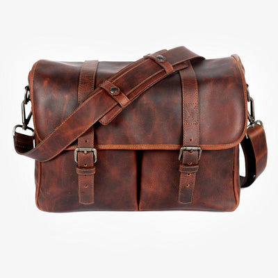 Roma Cognac Leather Camera Bag