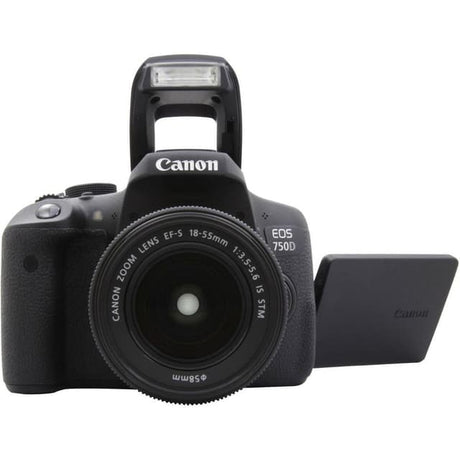 EOS 750D SLR - Black + Canon Zoom Lens EF-S 18-55mm f/3.5-5.6 IS STM f/3.5-5.6 IS STM