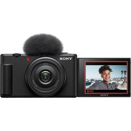 ZV-1F Compact Camera - Black + Sony Tessar AF f/2-f/7.6mm f/2