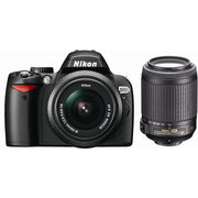Réflex D60 - Negro + Nikon AF-S DX Nikkor 18-55mm f/3.5-5.6G VR + AF-S DX Nikkor 55-200mm f/4-5.6G VR f/3.5-5.6 + f/4-5.6 de 