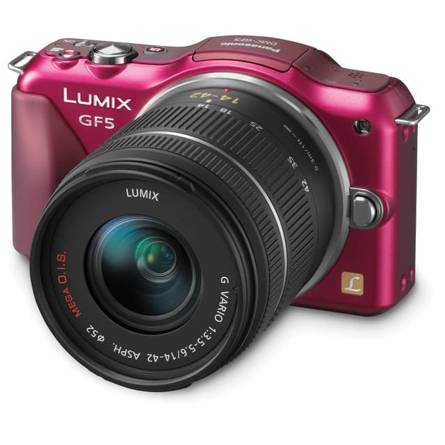 Panasonic DMC-GF5 - Pink + Lumix G 14 - 42 mm f- 3.5 - 5.6 f/3.5-5.6 · main image