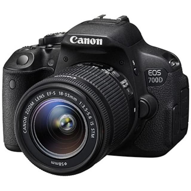 EOS 700D SLR - Black + Canon EF-S 18-55mm f/3.5-5.6 IS STM f/3.5-5.6 de segunda mano en Camera Market