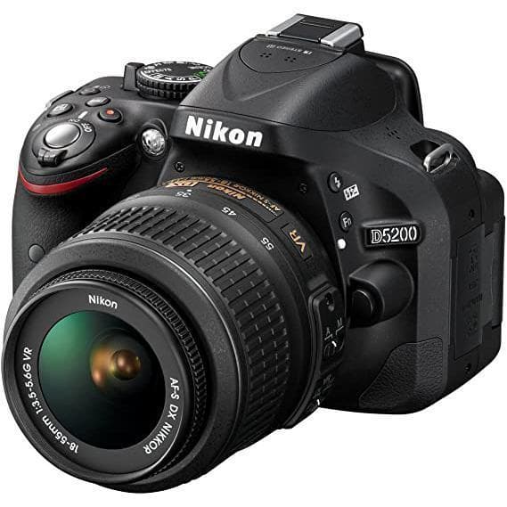 SLR D5200 - Black + Nikon AF-S DX Nikkor 18-55mm f/3.5-5.6G VR f/3.5-5.6 de segunda mano en Camera Market