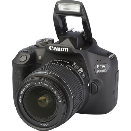 EOS 2000D SLR - Black + Canon Zoom Lens EF-S 18-55mm f/3.5-5.6 IS II f/3.5-5.6 