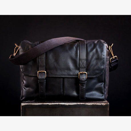 Roma Black Waxed Canvas Camera Bag