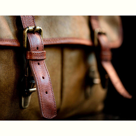 Roma Olive Green Waxed Canvas Camera Bag