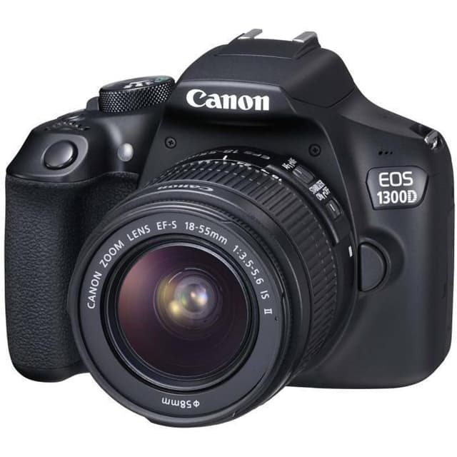EOS 1300D SLR - Black + Canon EF-S 18-55mm f/3.5-5.6 IS II f/3.5-5.6 · imagen principal