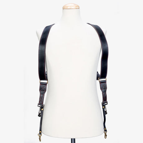 Tokyo #501 - Black & Red dual leather camera strap