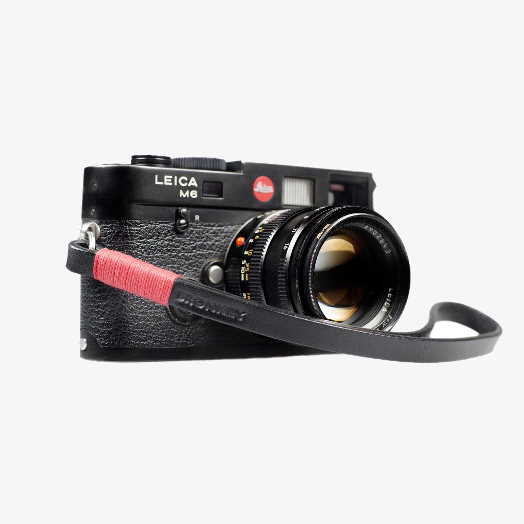 Tokyo #201 - Black & Red leather camera strap · main image