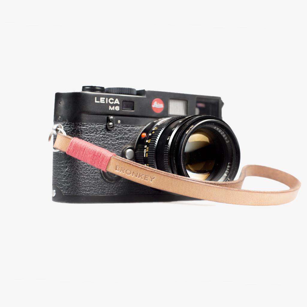 Tokyo #203 - Tanned & Red leather camera strap · main image