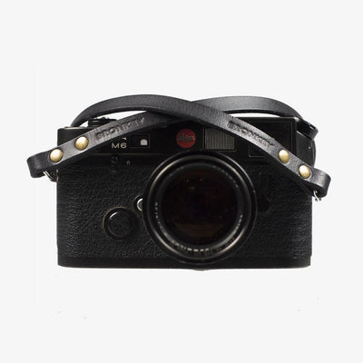 Berlin #101 - Black Leather camera strap